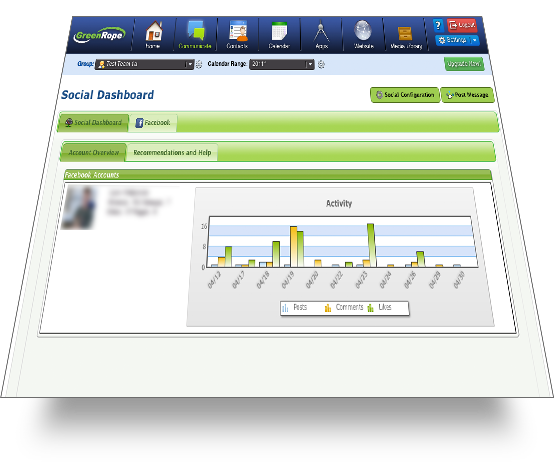 screen social dashboard