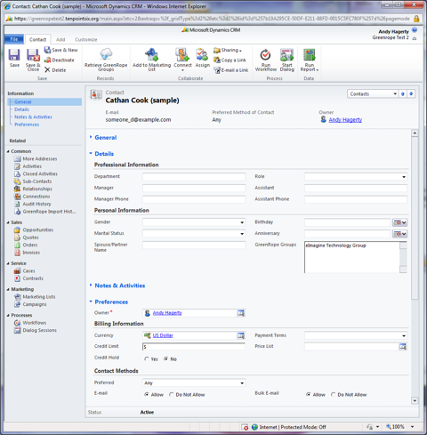 ReciproSoft CRM plugin screencap